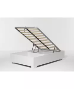 LETTO PIAZZA E MEZZA CONTENITORE CON PIEDINI "BED BOX" BIANCO 120X190 CM